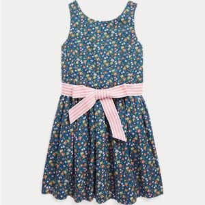 Ralph Lauren Toddler Girl's Sleeveless Cotton Poplin Fit & Flare Dress Sz 3T